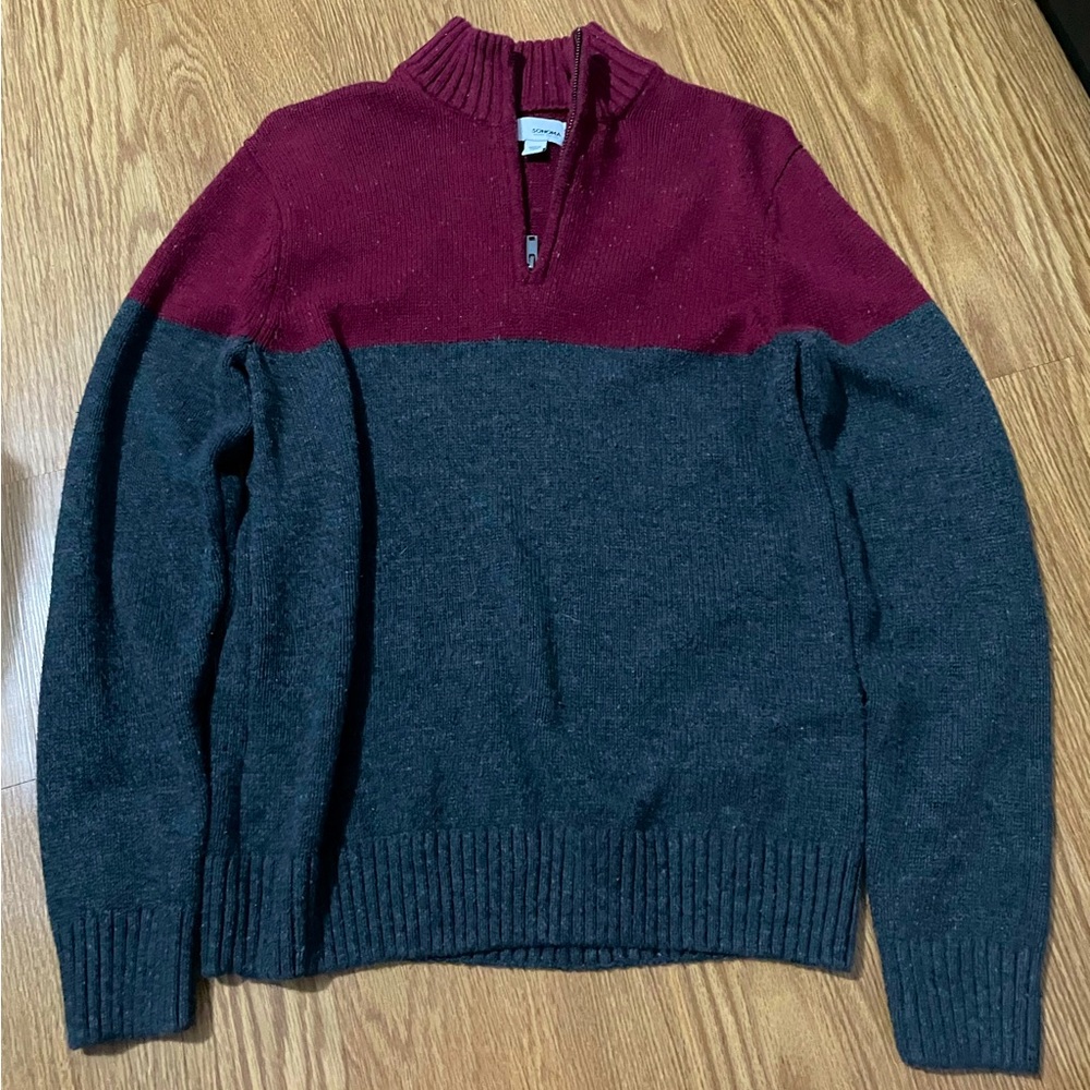 Sonoma Red and Grey Long Sleeve Sweater